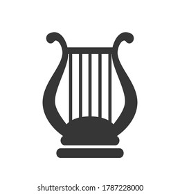 Icon of Lyre on white background. Music instrument icon