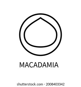 Icono Línea Macadamia En Un Estilo Simple. Fuente: Obtención De Origen De La Leche. Señal vectorial en un estilo simple aislado en un fondo blanco. Tamaño original 64x64 píxeles.