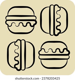 Icon Macaron. related to France symbol. hand drawn style. simple design editable. simple illustration