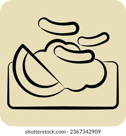 Icon Macaroni. related to Breakfast symbol. hand drawn style. simple design editable. simple illustration