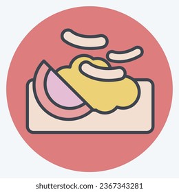 Icon Macaroni. related to Breakfast symbol. color mate style. simple design editable. simple illustration