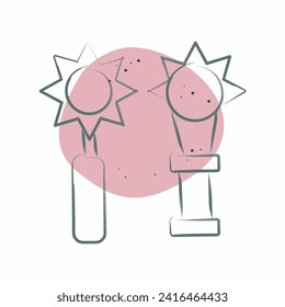 Icon Mace. related to Medieval symbol. Color Spot Style. simple design editable. simple illustration