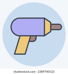Icon Machine Drill. related to Carpentry symbol. color mate style. simple design editable. simple illustration