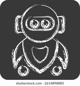 Icon Machine Learning. related to Artificial Intelligence symbol. chalk Style
