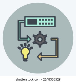 Icon Machine Learning. suitable for data analytics symbol. color mate style. simple design editable. design template vector. simple symbol illustration
