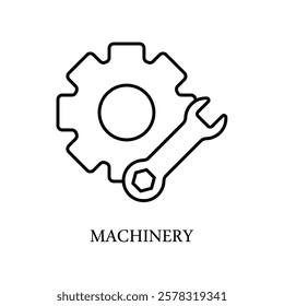 Icon a machinery, isolated against a clean background.