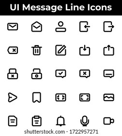 icono hecho para aplicaciones como mensajes de correo electrónico o temas relacionados con la comunicación, grueso y minimalista para que se vea más claro