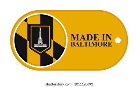 icon made in baltimore, isolated on white background. vector illustration
