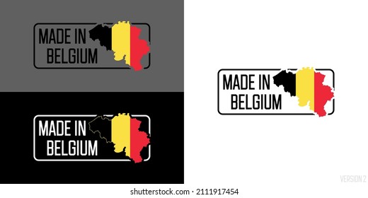 Icon Made in Belgium, icon with Belgium flag map vector, for different backgrounds