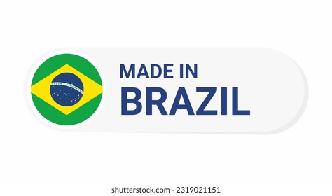 Icon made in Brazil isolated on white background.  vector illustration Brazil flag. Brazil Button.