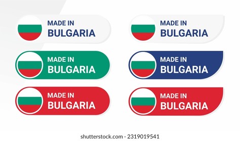 Icon made in Bulgaria isolated on white background.  vector illustration Bulgaria flag. Bulgaria Button.