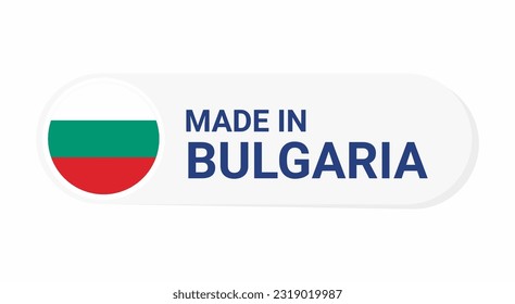 Icon made in Bulgaria isolated on white background.  vector illustration Bulgaria flag. Bulgaria Button.