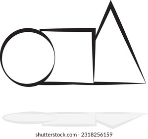 icon made of circle square triangle