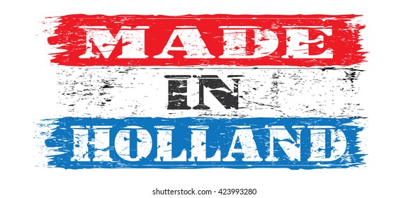 icon "made in Holland" on the flag of Holland