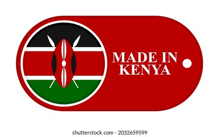 icono hecho en kenya, aislado en fondo blanco
