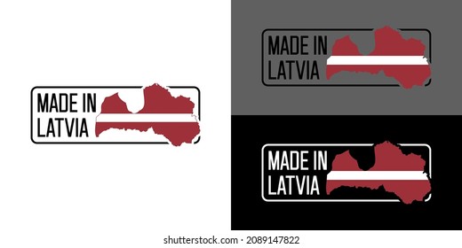Icon Made in Latvia, icon with Latvia flag map vector, for different backgrounds