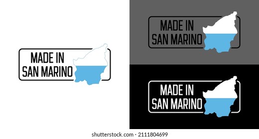 Icon Made in San marino, icon with San marino flag map vector, for different backgrounds