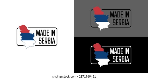 
Icon Made in Serbia, icon with Serbia flag map vector, for different backgrounds