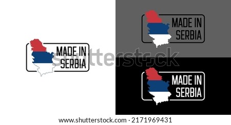 
Icon Made in Serbia, icon with Serbia flag map vector, for different backgrounds