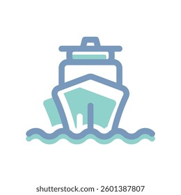An icon made in a simplified style cargo ship