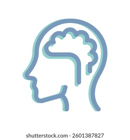 An icon made in a simplified style human head, brain