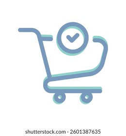 An icon made in a simplified style shopping cart