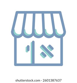 An icon made in a simplified style store building
