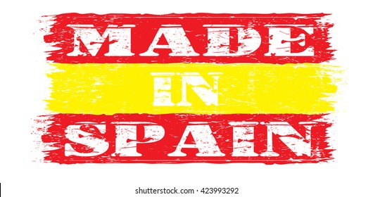 icon "made in Spain" on the flag of Spain