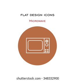 Icon made ??in the style of a flat design. Home appliances - microwave.