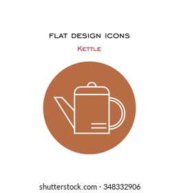 Icon made ??in the style of a flat design. Home appliances - kettle.