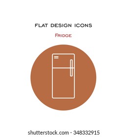 Icon made ??in the style of a flat design. Home appliances - fridge.