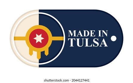 icono hecho en tulsa, aislado en fondo blanco
