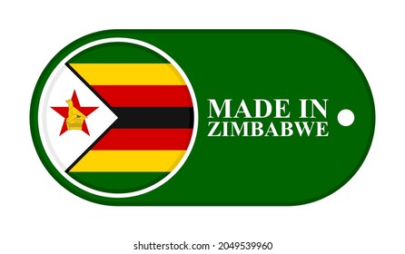 icon made in zimbabwe, isolated on white background. vector illustration
