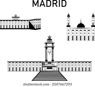 Icono Madrid. Ilustración vectorial completa.	
