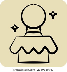Icon Magic Ball. related to Amusement Park symbol. hand drawn style. simple design editable. simple illustration