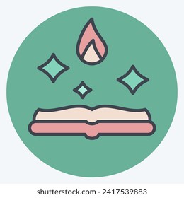Icon Magic Book 2. related to Magic symbol. color mate style. simple design editable. simple illustration