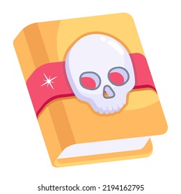 Un icono del diseño plano de libro mágico 