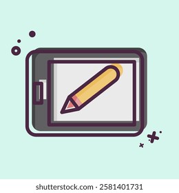 Icon Magic Slate. related to Kindergarten symbol. MBE style. design editable