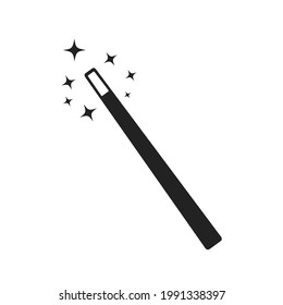 icon of magic wand in flat style