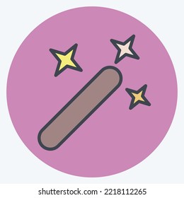 Icon Magic Wand. related to Graphic Design Tools symbol. color mate style. simple design editable. simple illustration. simple vector icons