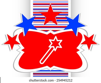 Icon magic wand, web button isolated on white