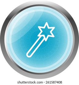 Icon magic wand, web button isolated on white