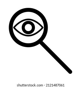 Icon with magnifier with eye. Thin line icon set. Vector illustration. stock image. 
