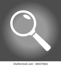 Icon of magnifier. Search button .Magnifying glass. Flat design style. Vector EPS10.