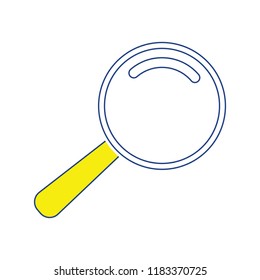 Icon of magnifier. Thin line design. Vector illustration.