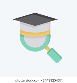 Icon Magnify Mortar Board. related to Learning symbol. flat style. simple design illustration
