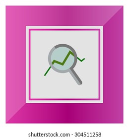 Icon of magnifying glass with graph