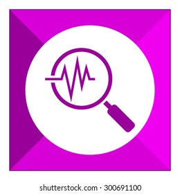Icon of magnifying glass on electrocardiogram