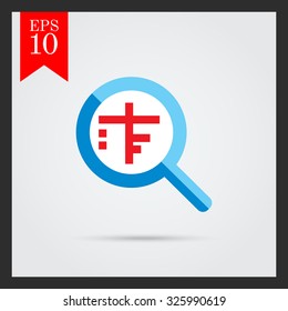 Icon of magnifying glass on table column