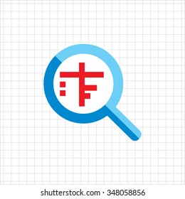 Icon of magnifying glass on table column